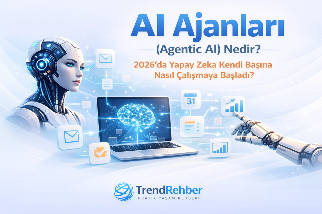 2026’da AI ajanları yükselişte. Yapay zeka artık plan yapıyor, görev yürütüyor ve karar veriyor. Agentic AI nedir, nerelerde kullanılır? Detaylı rehber.
